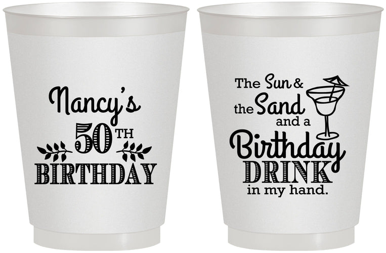 Personalized Birthday 16 oz Frosted Cups - 50th | 20203
