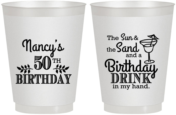 Personalized Birthday 16 oz Frosted Cups - 50th | 20203