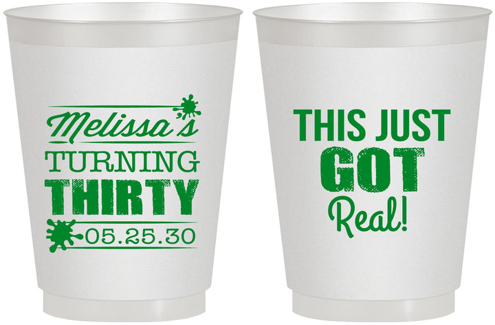 Personalized Birthday 16 oz Frosted Cups - 30th | 20213