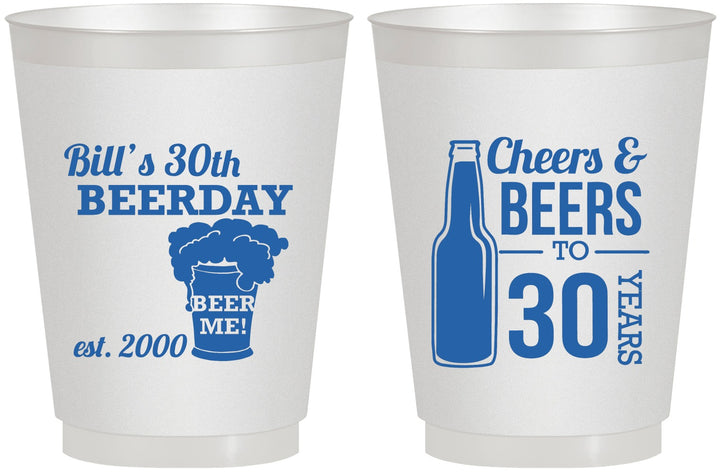 Personalized Birthday 16 oz Frosted Cups - 30th | 20215