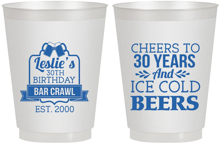 Personalized Birthday 16 oz Frosted Cups - 30th | 20218