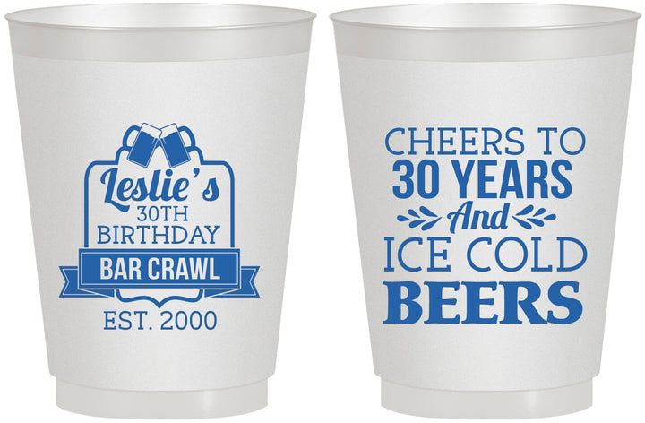 Personalized Birthday 16 oz Frosted Cups - 30th | 20218