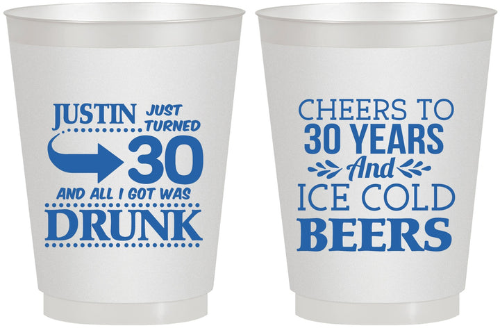 Personalized Birthday 16 oz Frosted Cups - Cheers To 30 Years | 20219