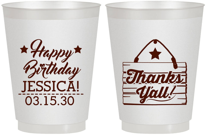 Personalized Birthday 16 oz Frosted Cups - Country Farm | 20221