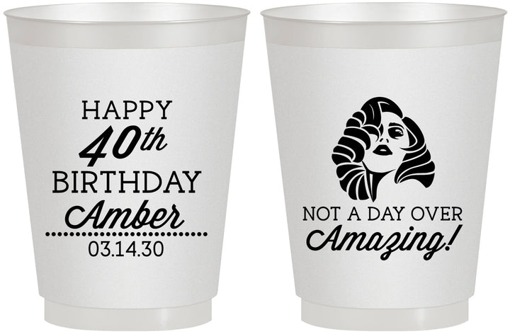 Personalized Birthday 16 oz Frosted Cups - 40th | 20222