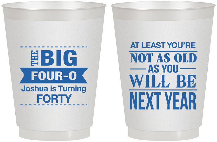 Personalized Birthday 16 oz Frosted Cups - 40th | 20225