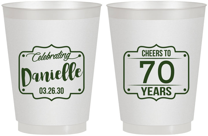 Personalized Birthday 16 oz Frosted Cups - Cheers To 70 Years | 20227