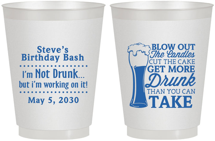 Personalized Birthday 16 oz Frosted Cups - Beer Drunk | 20230