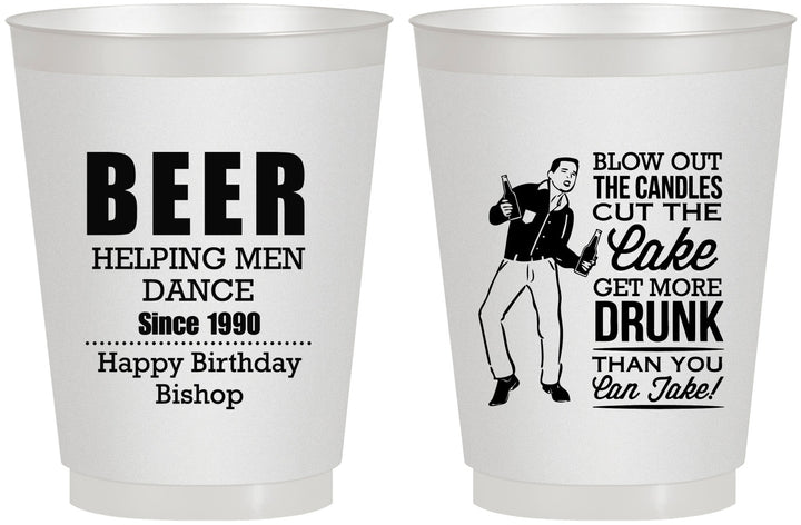 Personalized Birthday 16 oz Frosted Cups - 40th | 20231