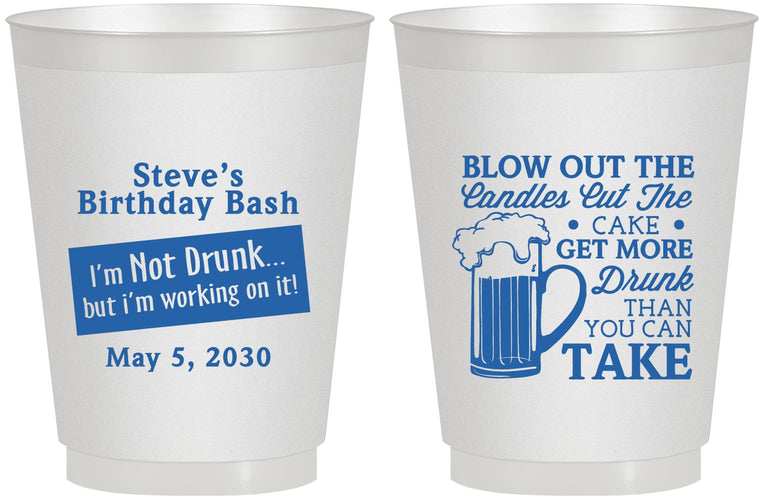 Personalized Birthday 16 oz Frosted Cups - Beer Drunk | 20232