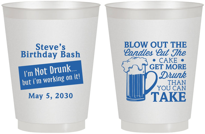 Personalized Birthday 16 oz Frosted Cups - Beer Drunk | 20232