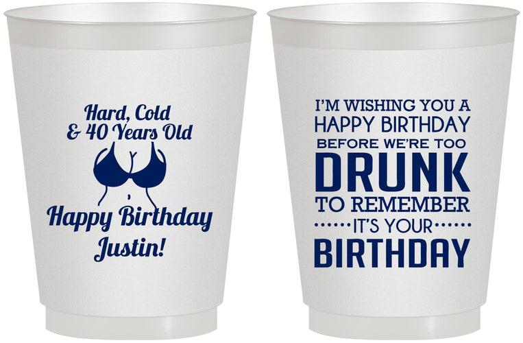 Personalized Birthday 16 oz Frosted Cups - 40th | 20237