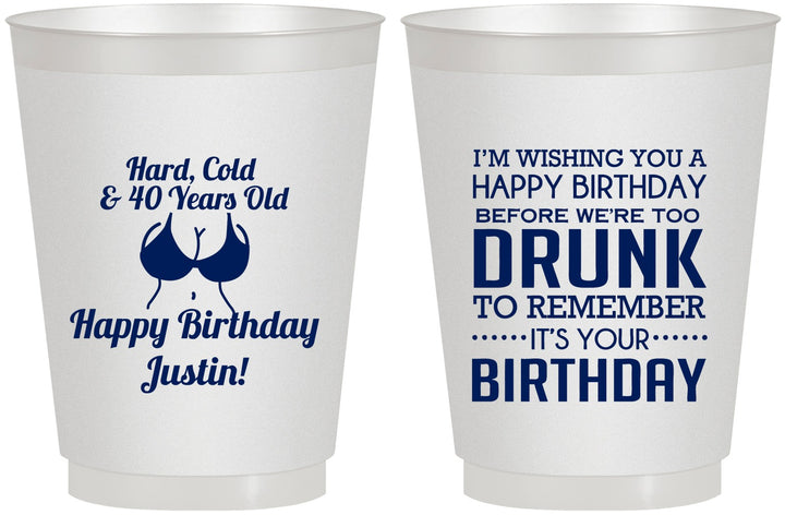 Personalized Birthday 16 oz Frosted Cups - 40th | 20237