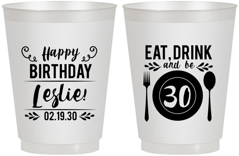 Personalized Birthday 16 oz Frosted Cups - 30th | 20240