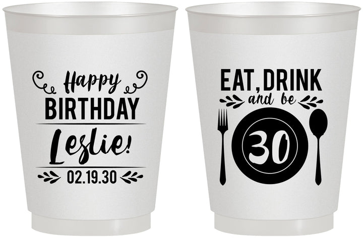 Personalized Birthday 16 oz Frosted Cups - 30th | 20240