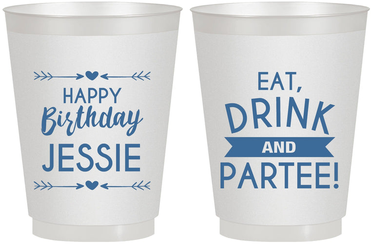 Personalized Birthday 16 oz Frosted Cups - Eat Drink Partee | 20241