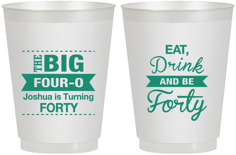 Personalized Birthday 16 oz Frosted Cups - 40th | 20243