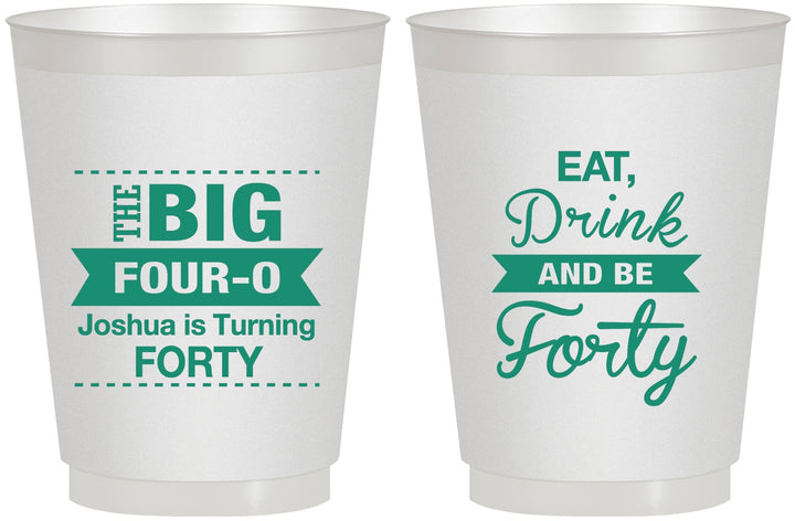Personalized Birthday 16 oz Frosted Cups - 40th | 20243