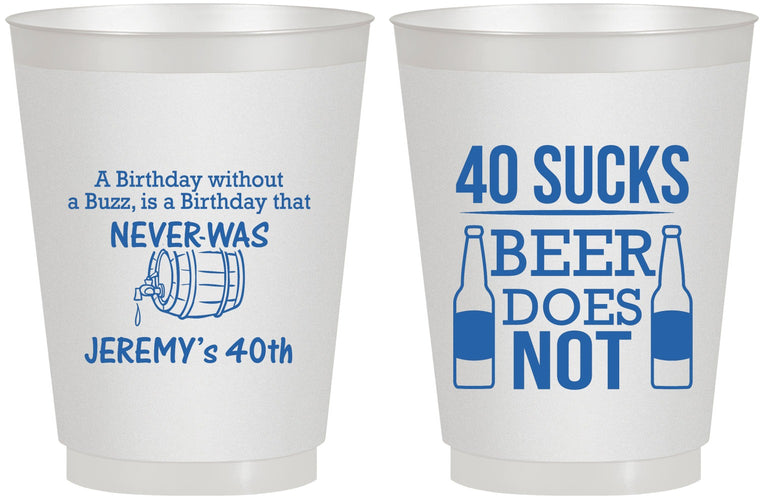 Personalized Birthday 16 oz Frosted Cups - 40th | 20247