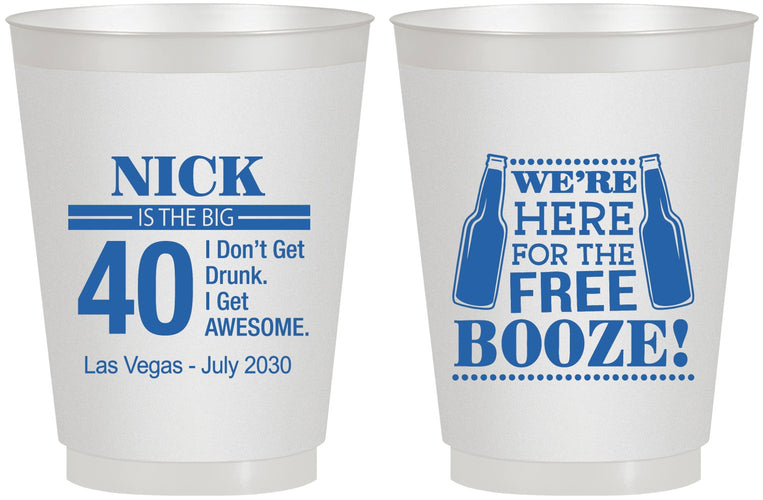 Personalized Birthday 16 oz Frosted Cups - 40th | 20249