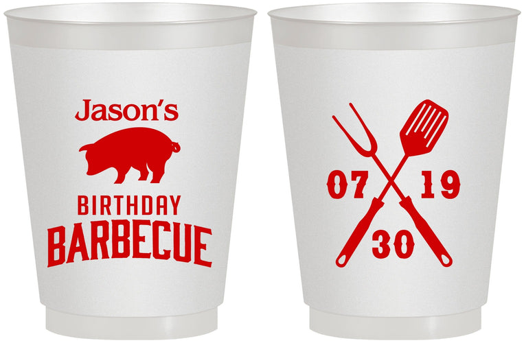 Personalized Birthday 16 oz Frosted Cups - Barbeque Bbq | 20253