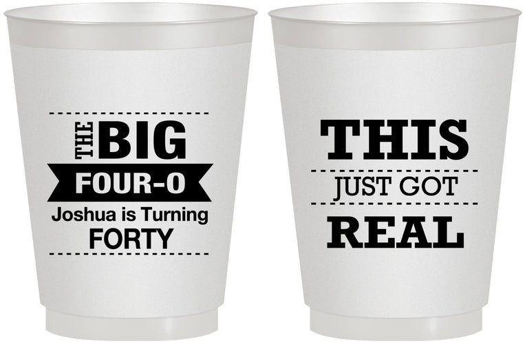 Personalized Birthday 16 oz Frosted Cups - 40th | 20254