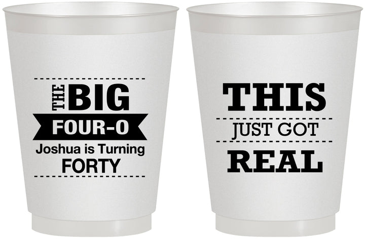 Personalized Birthday 16 oz Frosted Cups - 40th | 20254