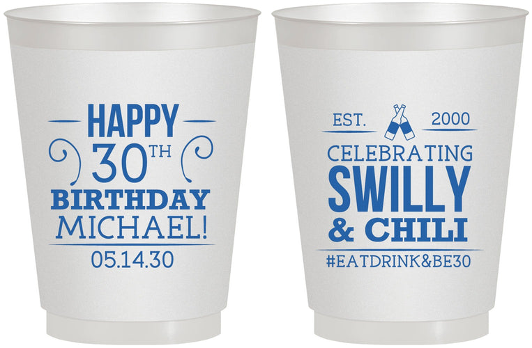 Personalized Birthday 16 oz Frosted Cups - 30th | 20257