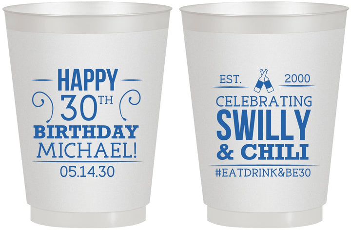 Personalized Birthday 16 oz Frosted Cups - 30th | 20257