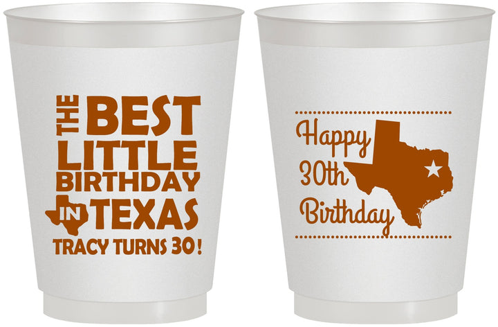 Personalized Birthday 16 oz Frosted Cups - 30th Texas | 20265