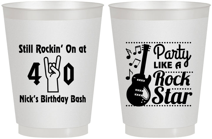 Personalized Birthday 16 oz Frosted Cups - 40th Rock Star | 20266