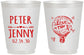 Personalized Wedding 16 oz Frosted Cups - Love In Air Hot Air Balloon | 210