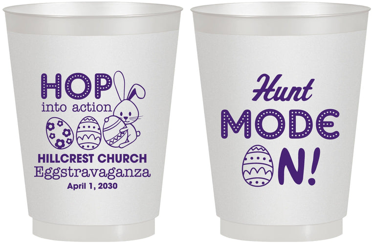 Personalized Easter 16 oz Frosted Cups - Hunt Mode On Bunny | 210000