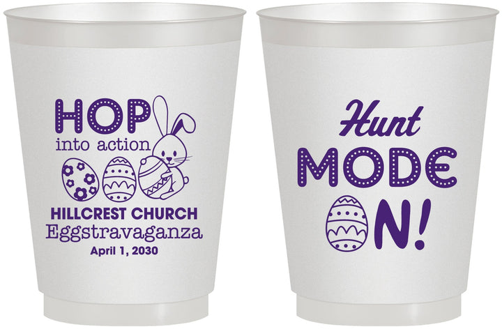 Personalized Easter 16 oz Frosted Cups - Hunt Mode On Bunny | 210000