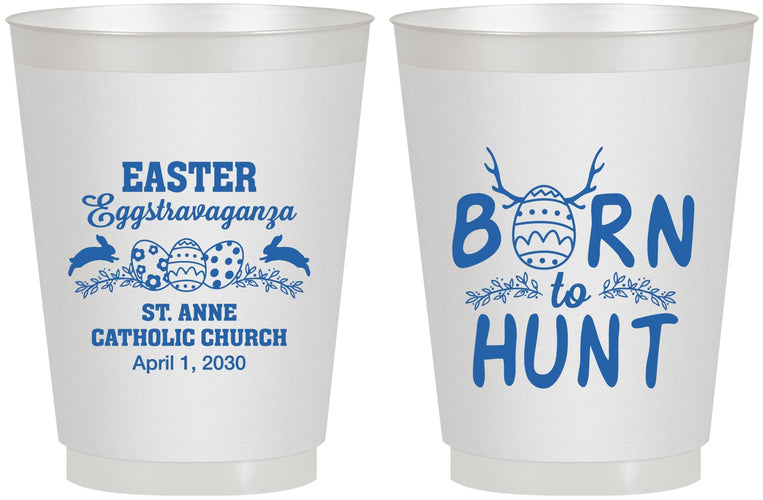 Personalized Easter 16 oz Frosted Cups - Born To Hunt | 210001