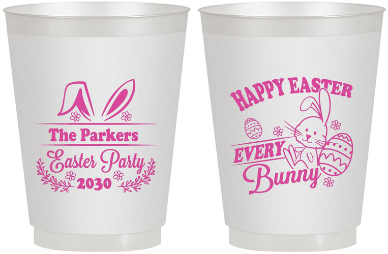 Personalized Easter 16 oz Frosted Cups - Bunny Eggs | 210019