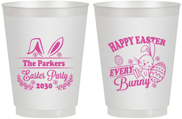 Personalized Easter 16 oz Frosted Cups - Bunny Eggs | 210019