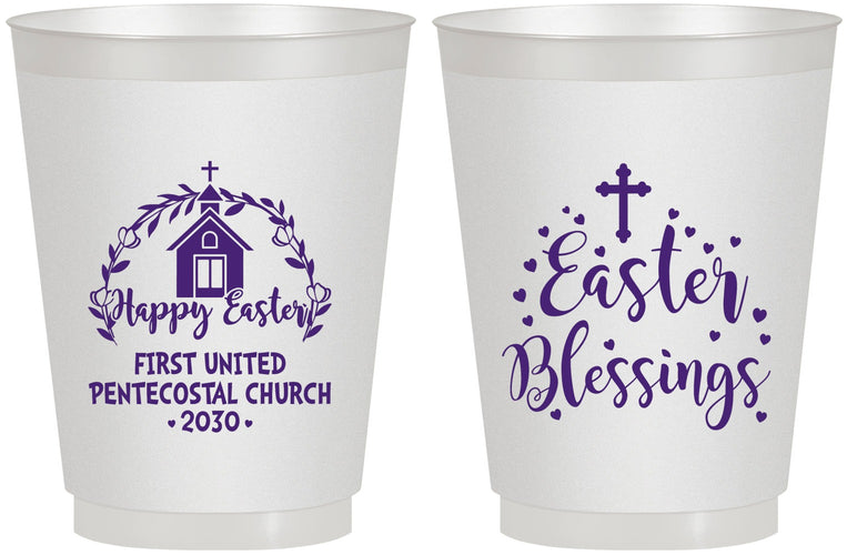 Personalized Easter 16 oz Frosted Cups - Easter Blessings Church | 210024