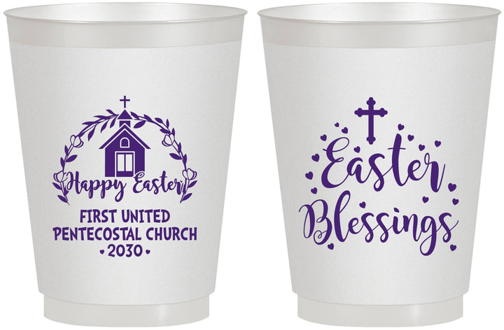 Personalized Easter 16 oz Frosted Cups - Easter Blessings Church | 210024