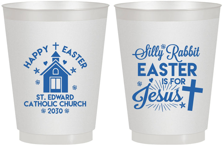 Personalized Easter 16 oz Frosted Cups - Silly Rabbit | 210025