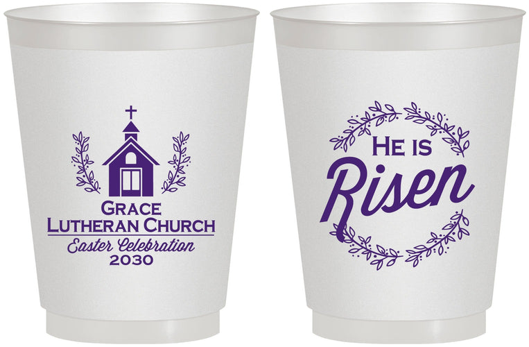 Personalized Easter 16 oz Frosted Cups - He Is Risen | 210026