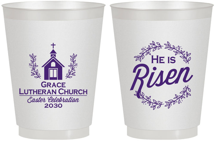 Personalized Easter 16 oz Frosted Cups - He Is Risen | 210026