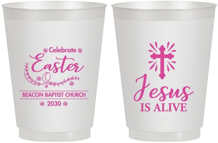 Personalized Easter 16 oz Frosted Cups - Jesus Is Alive | 210027