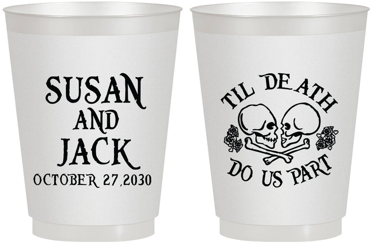 Personalized Wedding 16 oz Frosted Cups - Til Death Do Us Part | 213