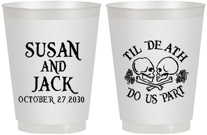 Personalized Wedding 16 oz Frosted Cups - Til Death Do Us Part | 213