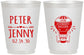 Personalized Wedding 16 oz Frosted Cups - Hot Air Balloon | 219
