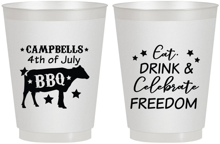 Personalized 4th Of July 16 oz Frosted Cups - Eat Drink Freedom | 220000