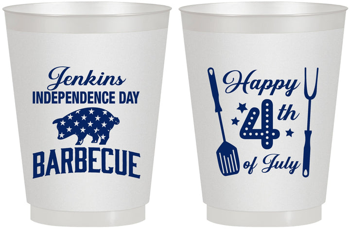 Personalized 4th Of July 16 oz Frosted Cups - Barbecue Bbq | 220001
