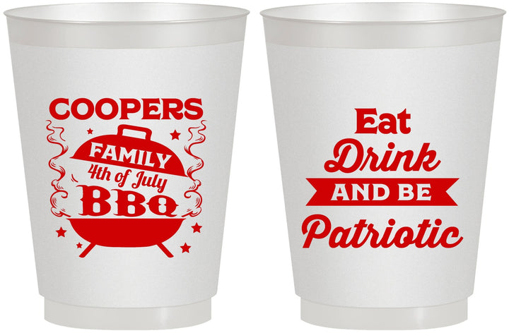 Personalized 4th Of July 16 oz Frosted Cups - Eat Drink Patriotic | 220002