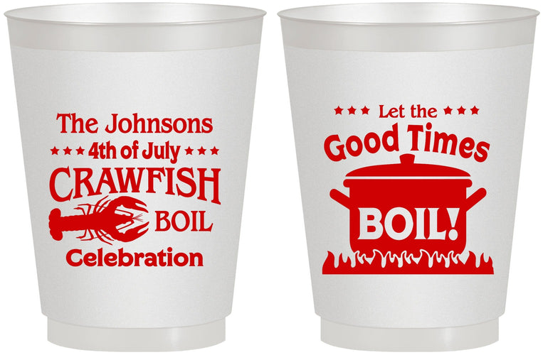 Personalized 4th Of July 16 oz Frosted Cups - Crawfish Boil | 220010